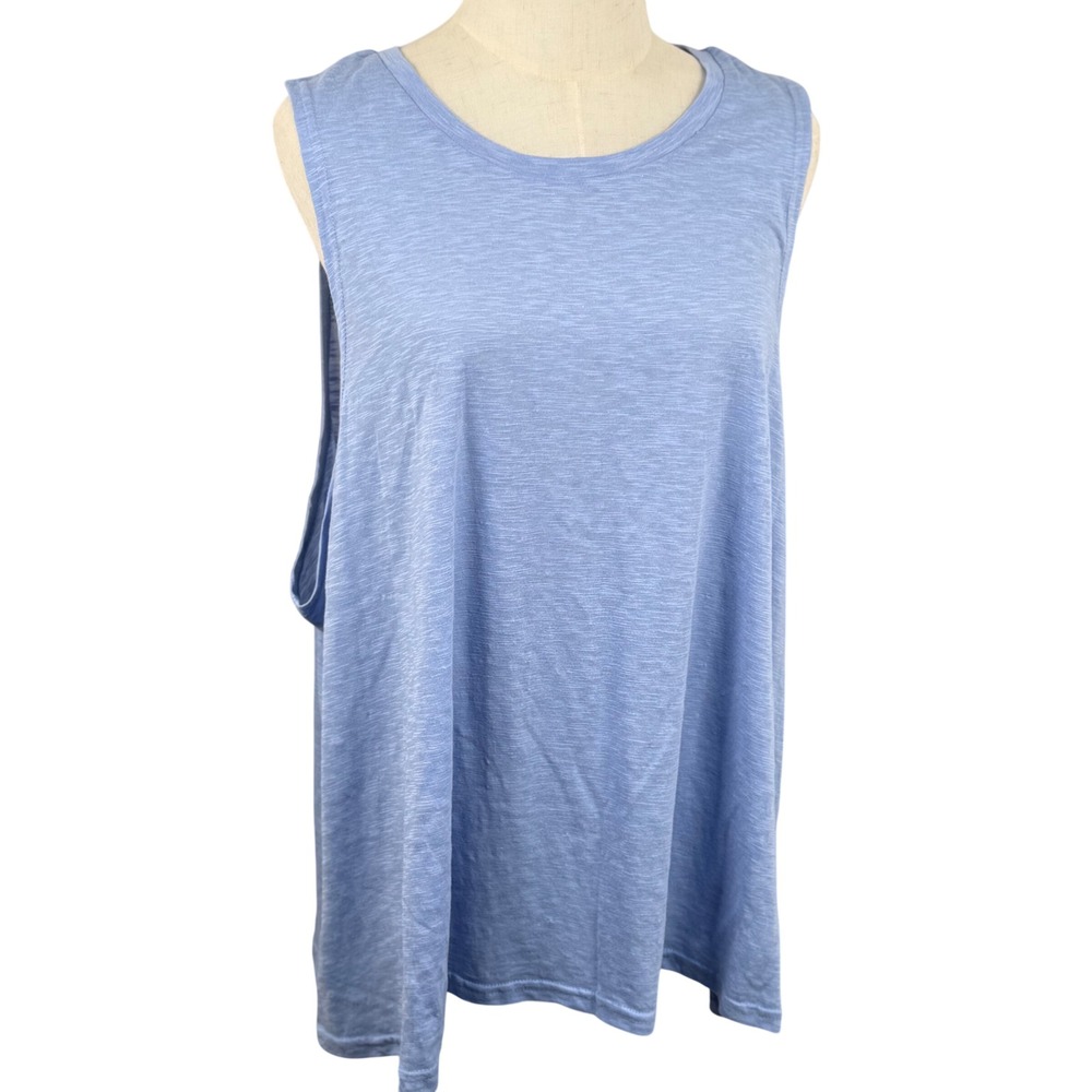 Penelope Rose Women 3X Swing Tank Top Blue Slub Knit Sleeveless NWT